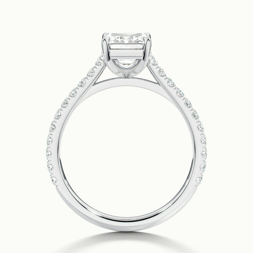 Freesia Emerald Solitaire Pavé Engagement Ring