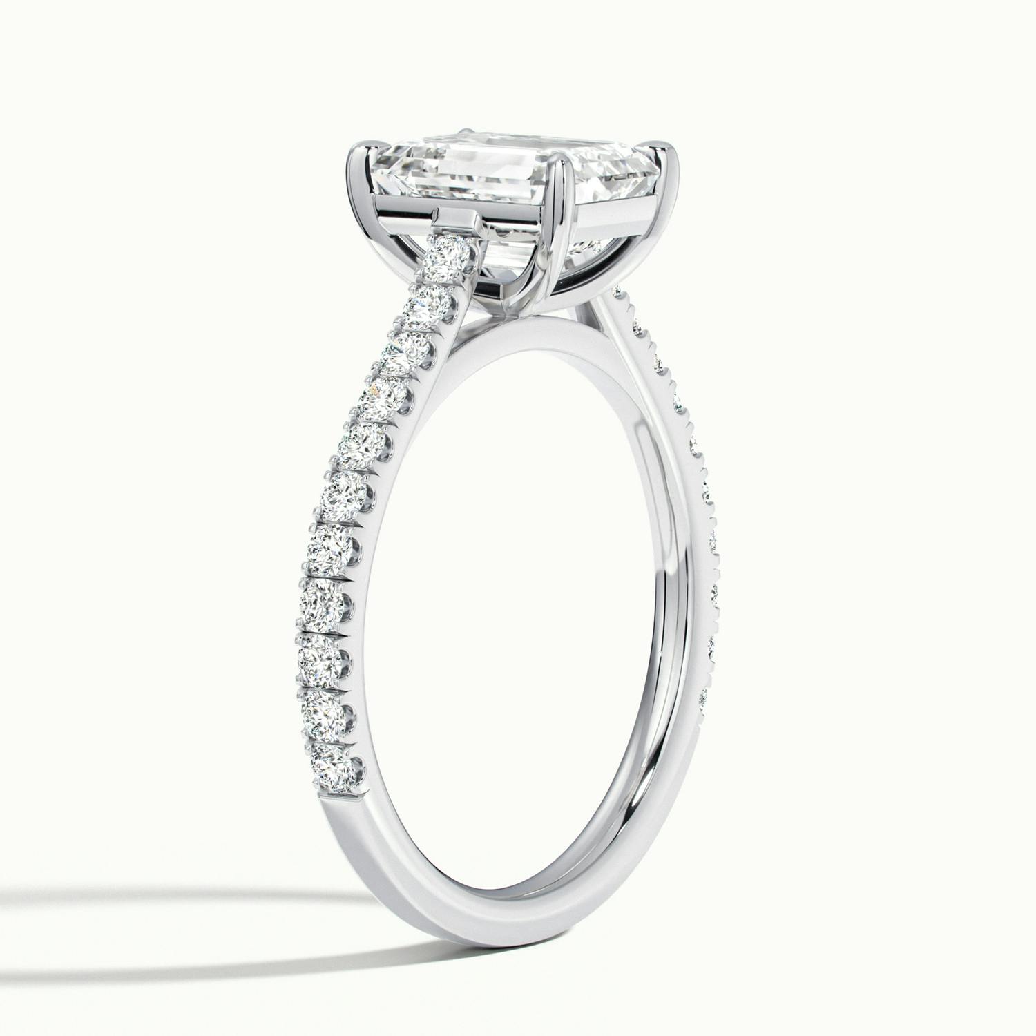 Freesia Emerald Solitaire Pavé Engagement Ring