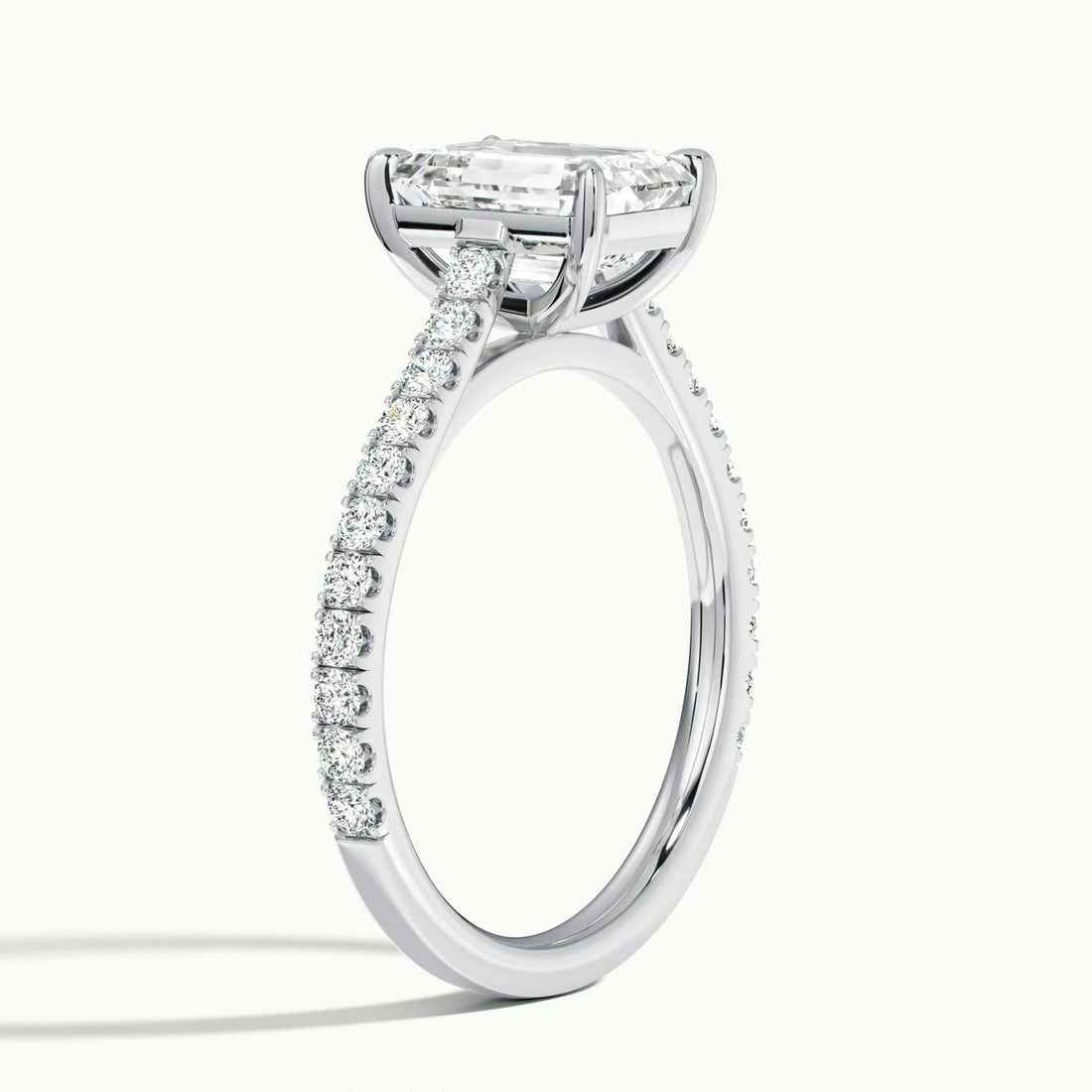 Freesia Emerald Solitaire Pavé Engagement Ring