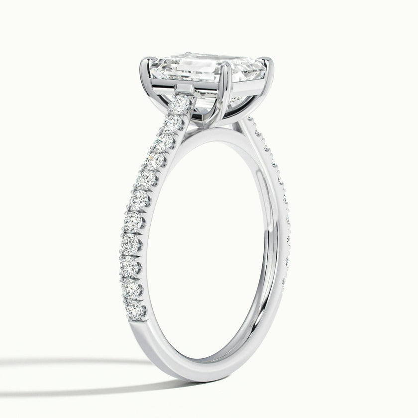 Freesia Emerald Solitaire Pavé Engagement Ring