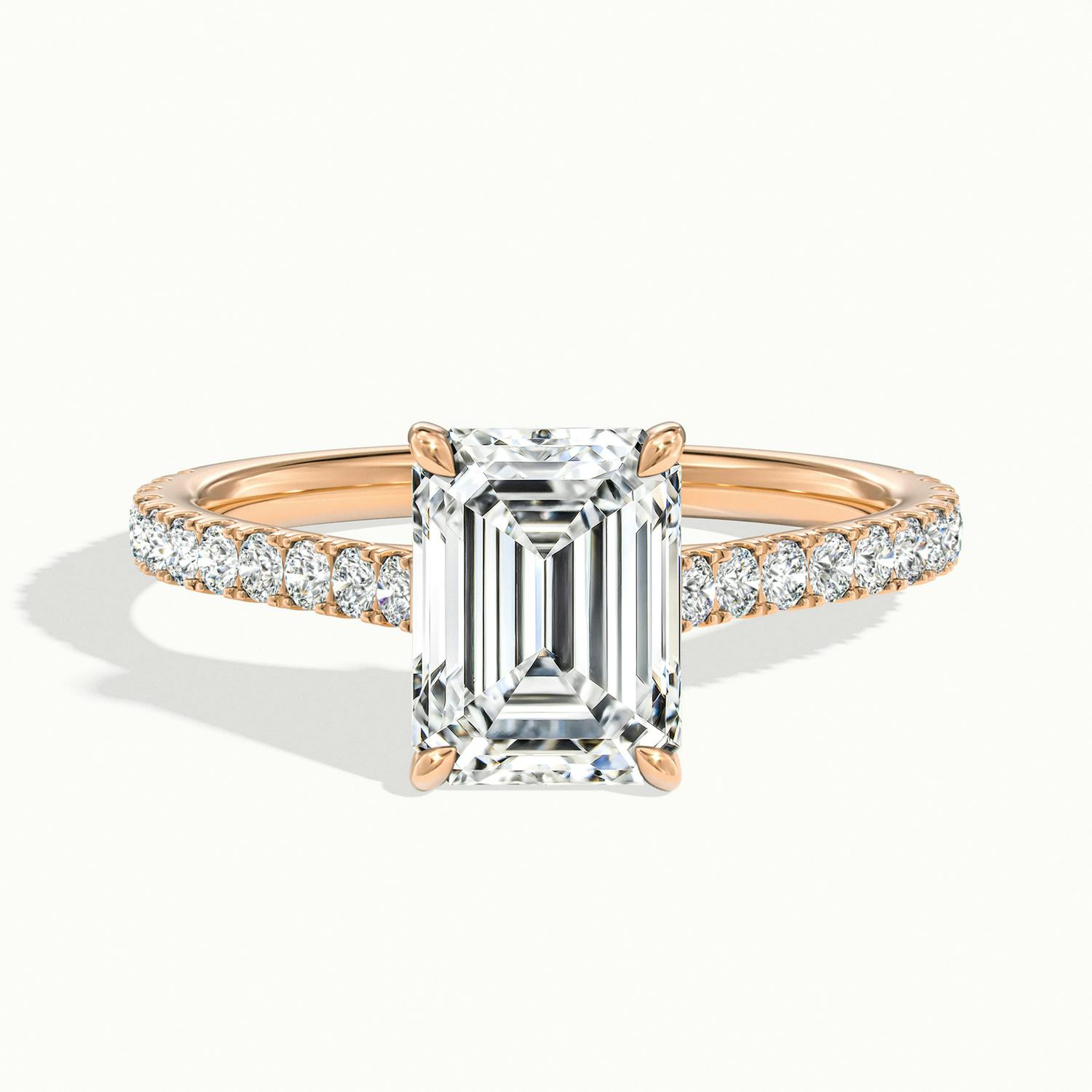 Freesia Emerald Solitaire Pavé Engagement Ring