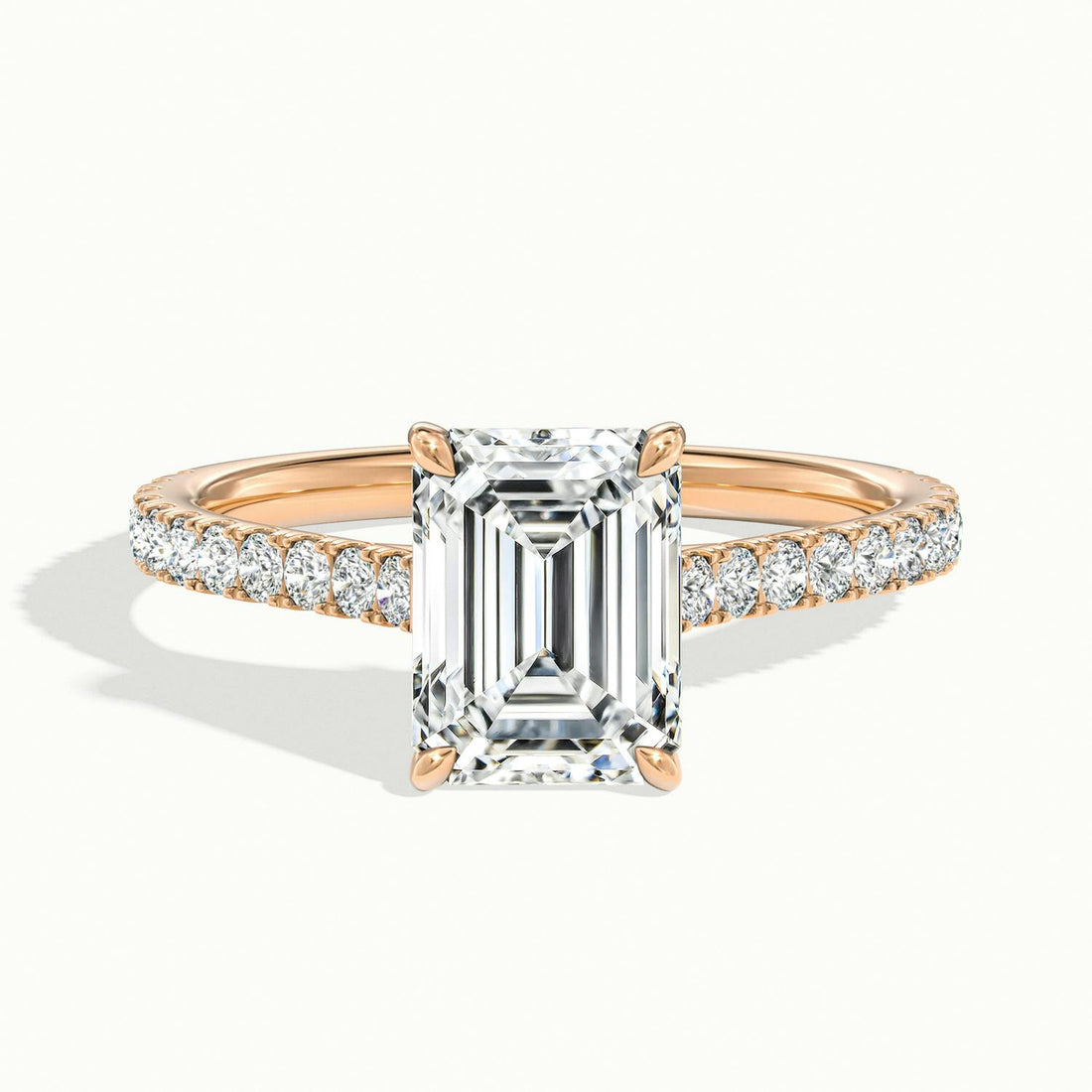 Freesia Emerald Solitaire Pavé Engagement Ring