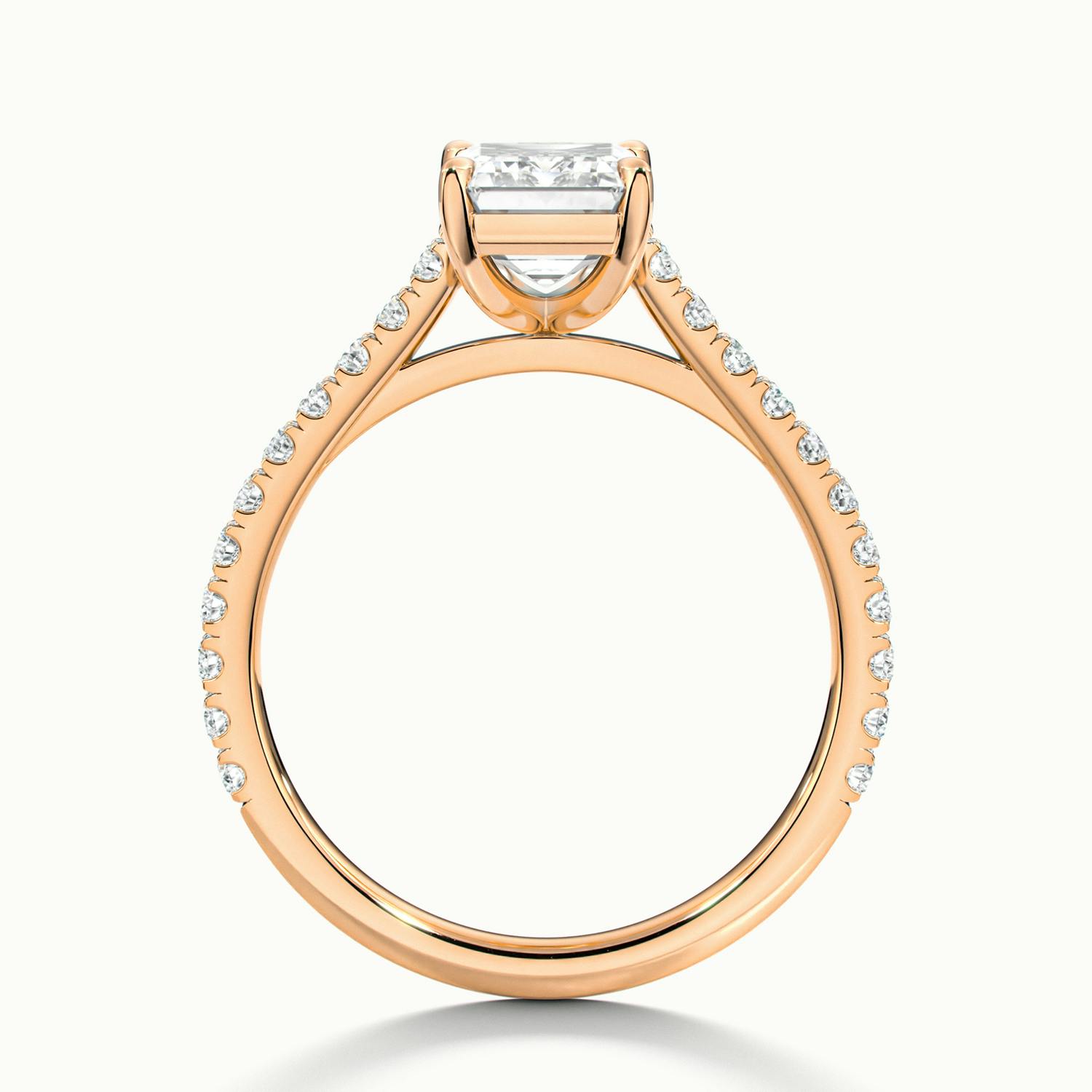 Freesia Emerald Solitaire Pavé Engagement Ring