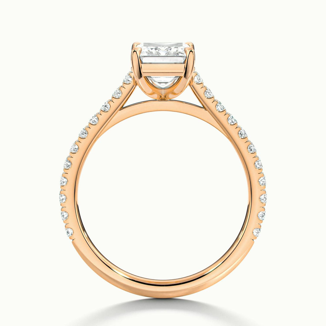 Freesia Emerald Solitaire Pavé Engagement Ring