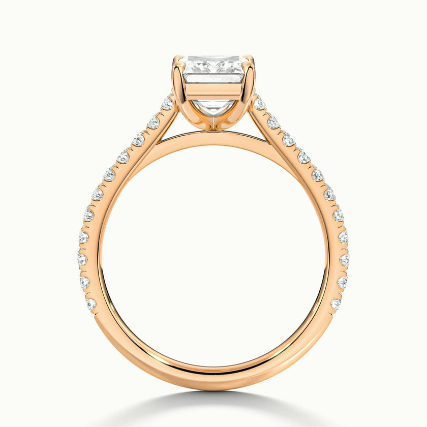Freesia Emerald Solitaire Pavé Engagement Ring