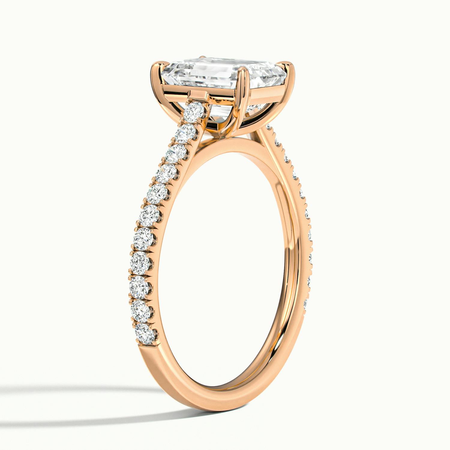 Freesia Emerald Solitaire Pavé Engagement Ring