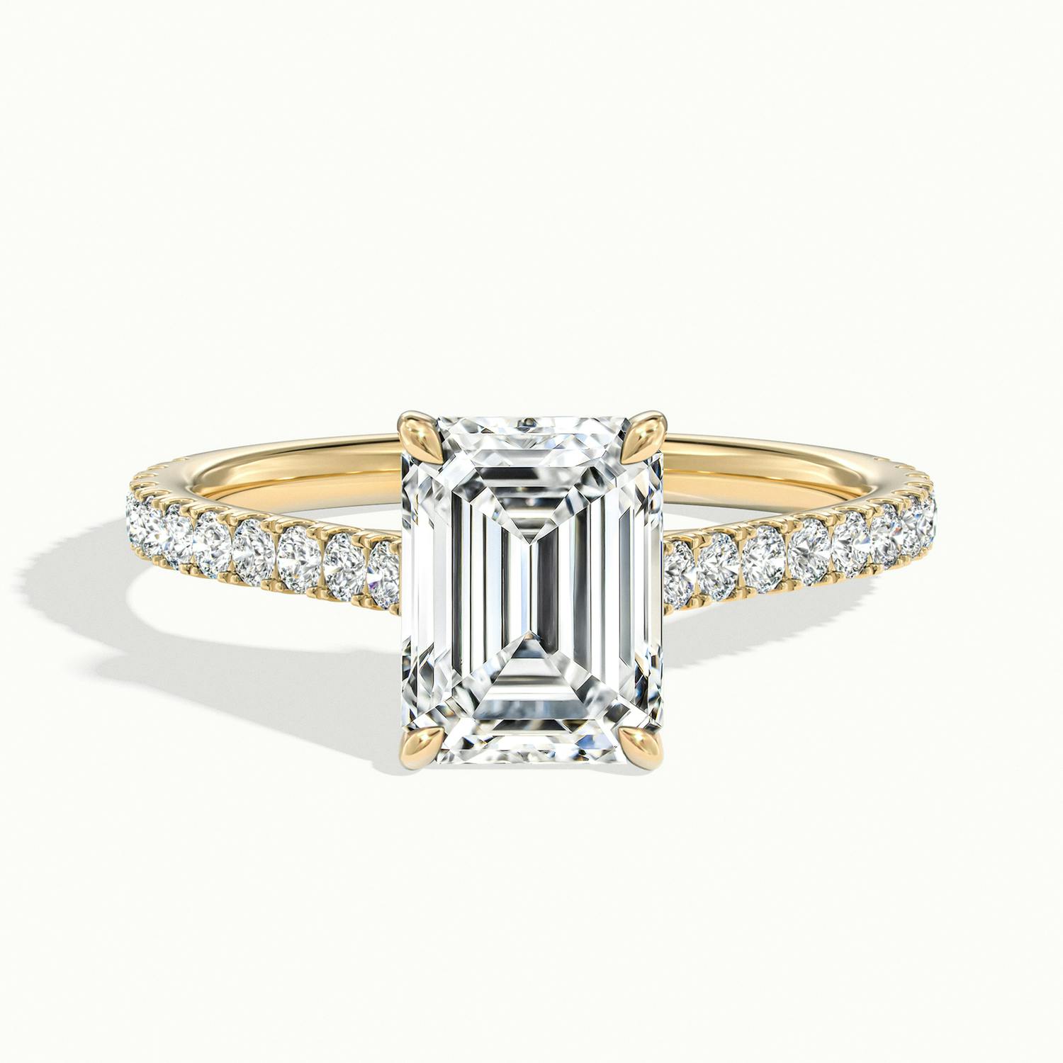 Freesia Emerald Solitaire Pavé Engagement Ring