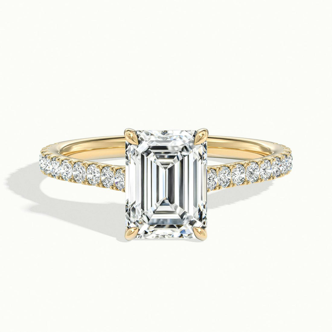 Freesia Emerald Solitaire Pavé Engagement Ring