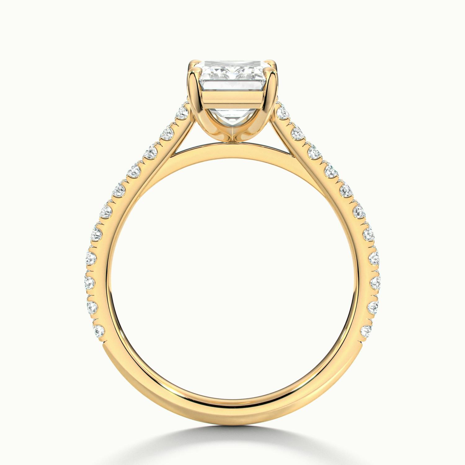 Freesia Emerald Solitaire Pavé Engagement Ring
