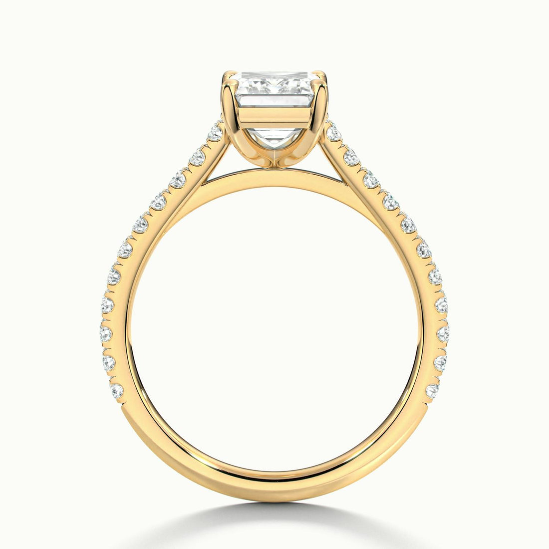 Freesia Emerald Solitaire Pavé Engagement Ring