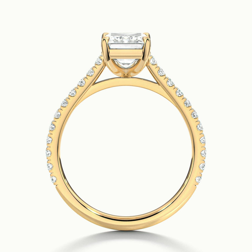 Freesia Emerald Solitaire Pavé Engagement Ring