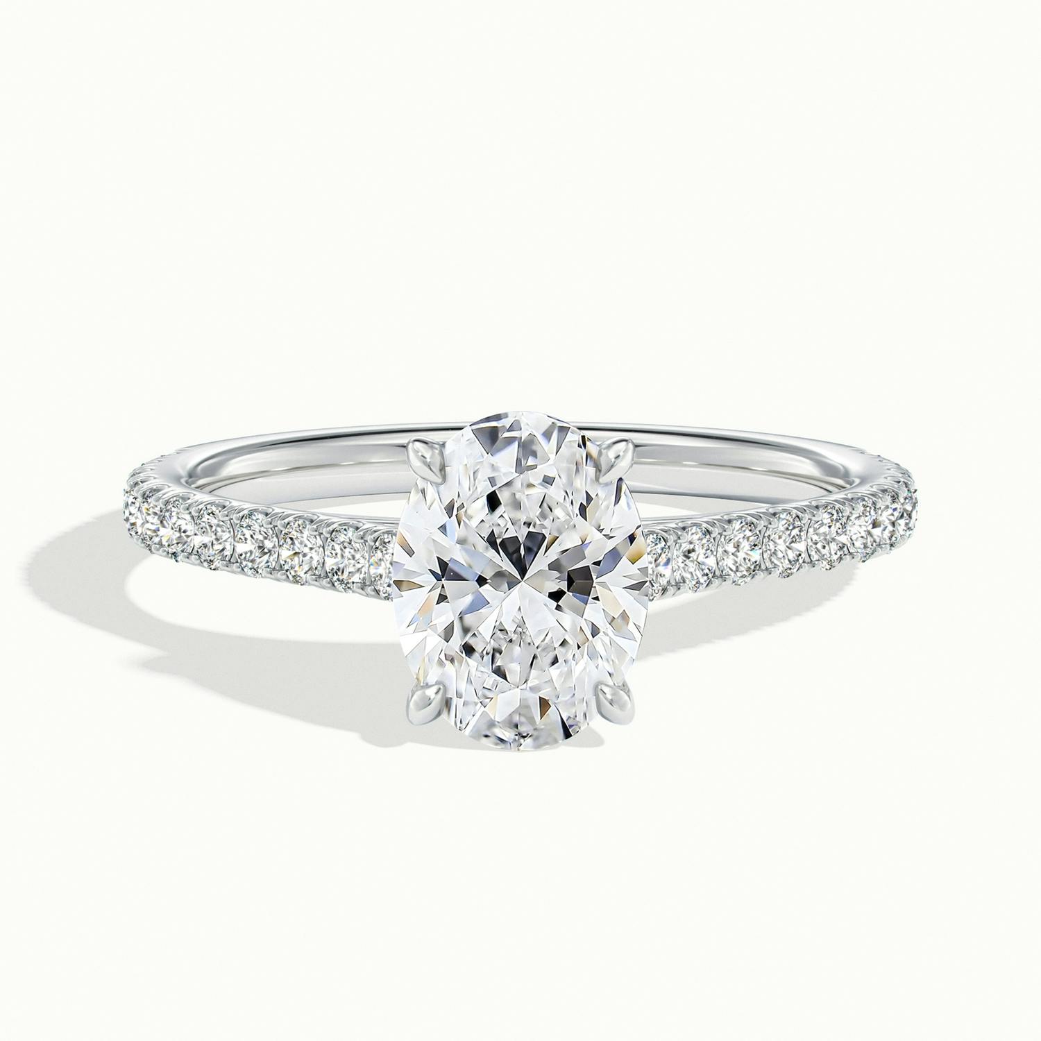 Freesia Oval Solitaire Pavé Engagement Ring