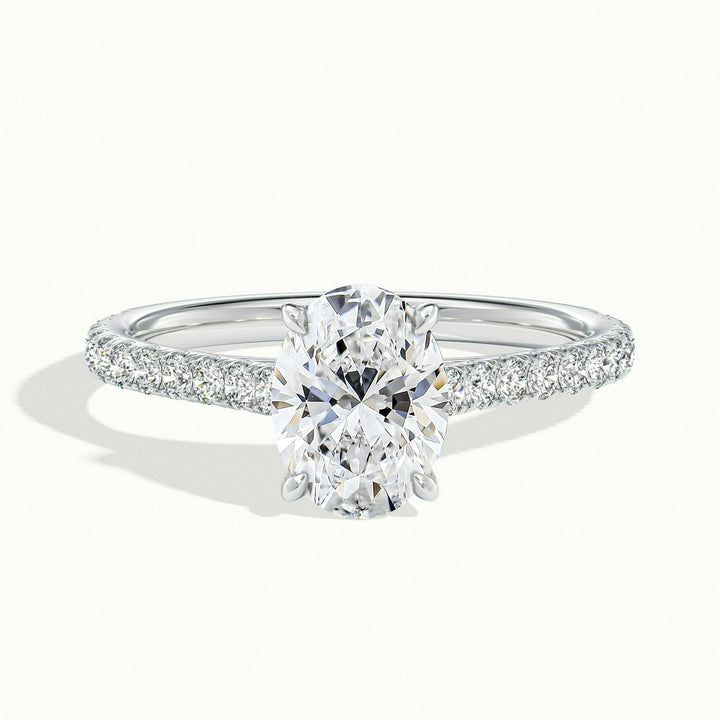 Freesia Oval Solitaire Pavé Engagement Ring