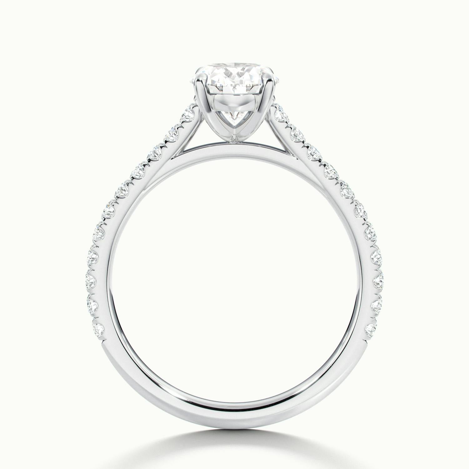 Freesia Oval Solitaire Pavé Engagement Ring
