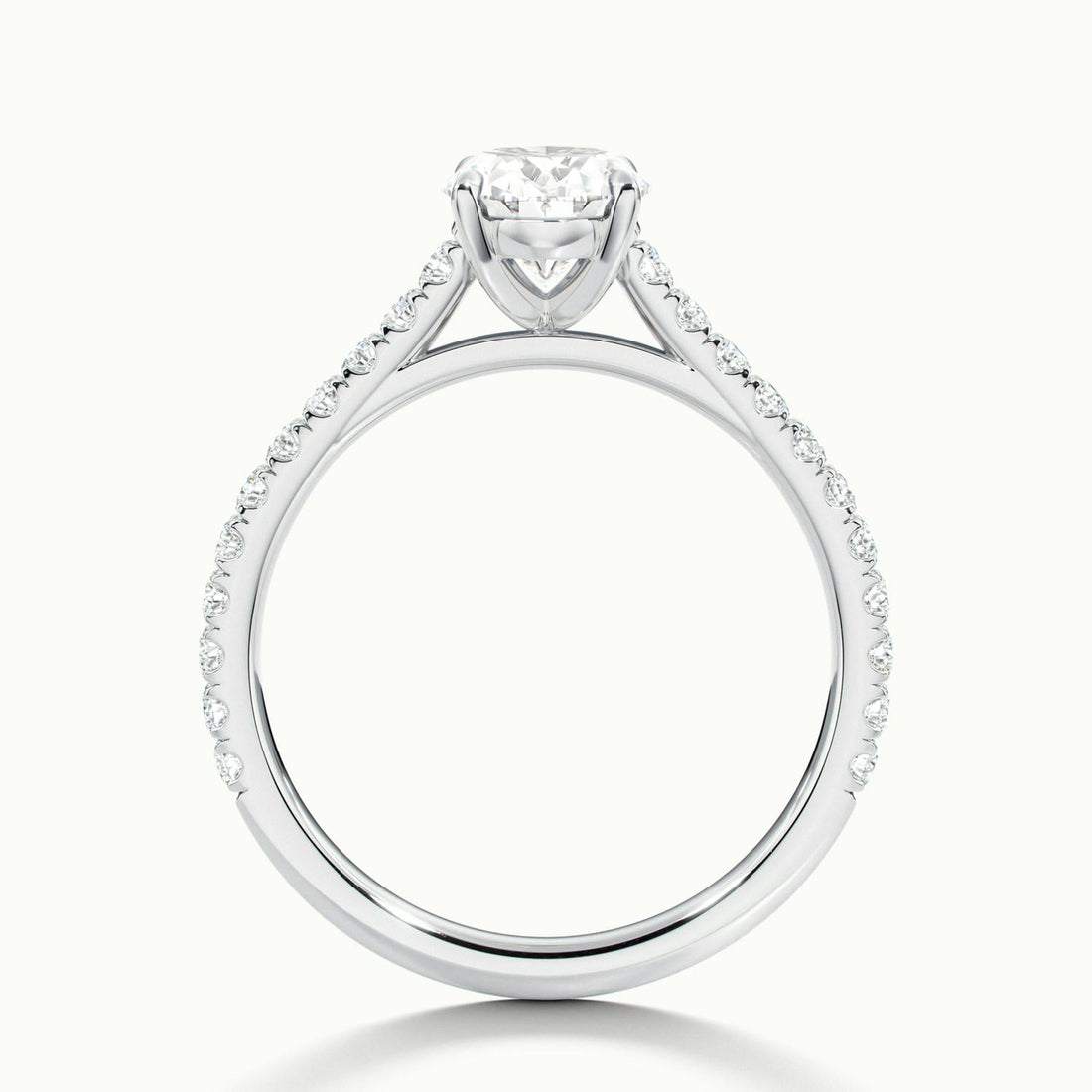 Freesia Oval Solitaire Pavé Engagement Ring