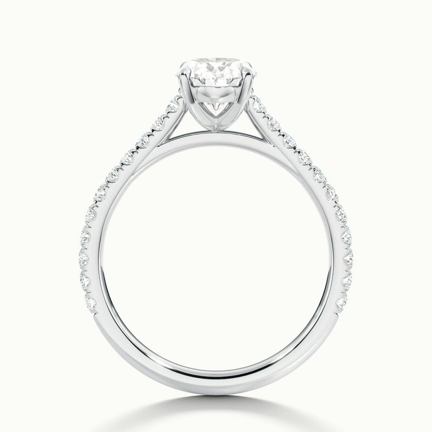 Freesia Oval Solitaire Pavé Engagement Ring