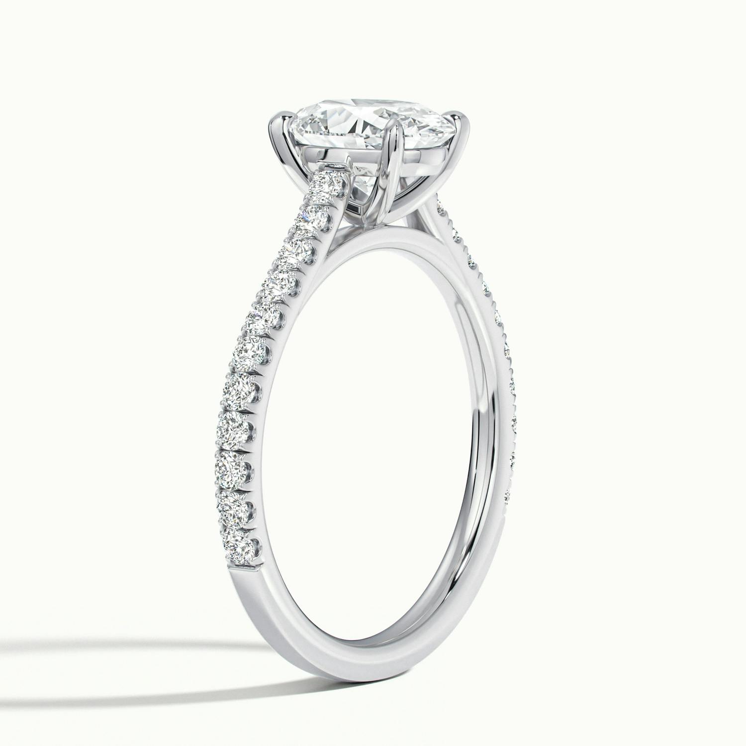 Freesia Oval Solitaire Pavé Engagement Ring