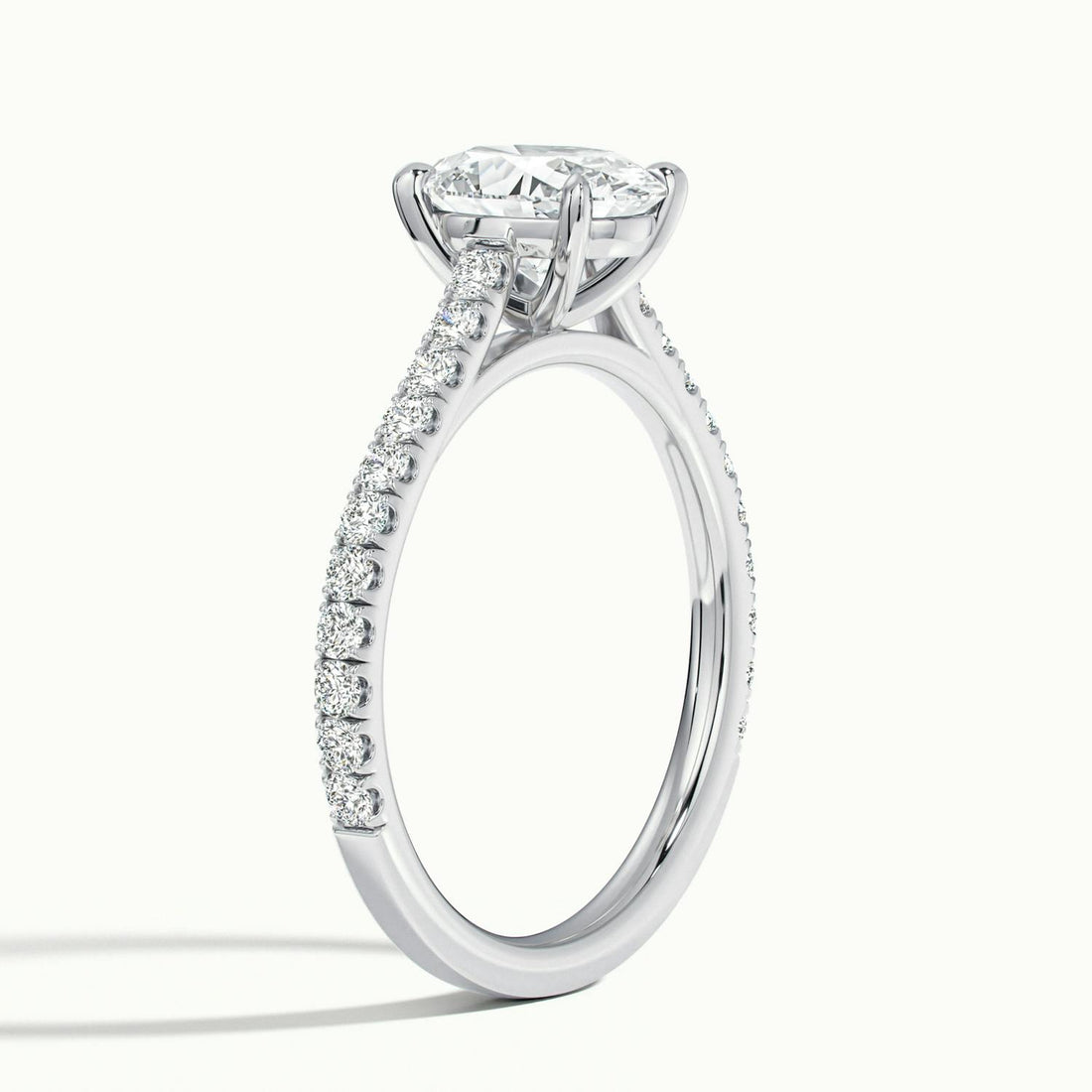 Freesia Oval Solitaire Pavé Engagement Ring