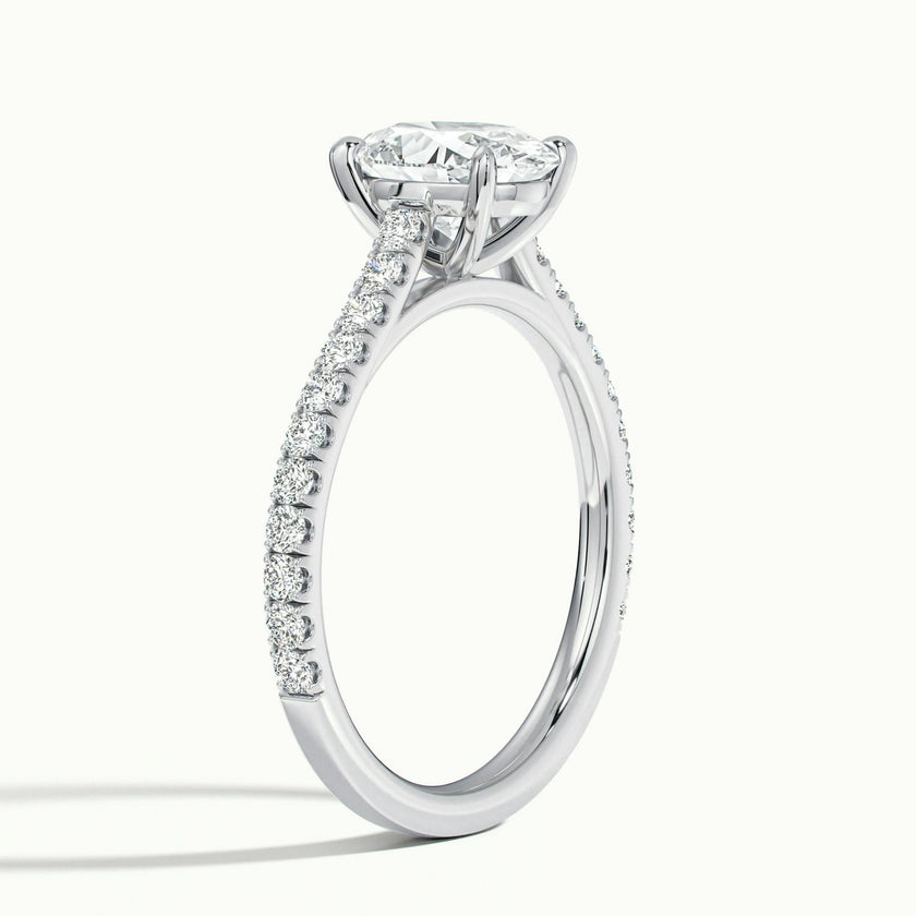 Freesia Oval Solitaire Pavé Engagement Ring