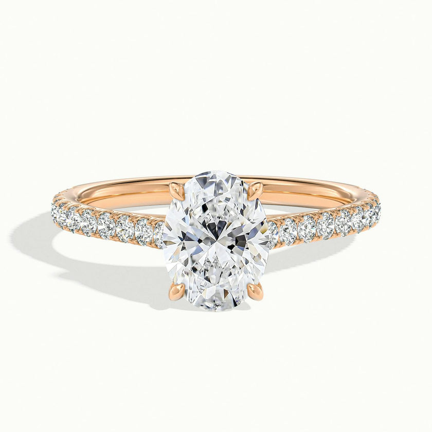 Freesia Oval Solitaire Pavé Engagement Ring