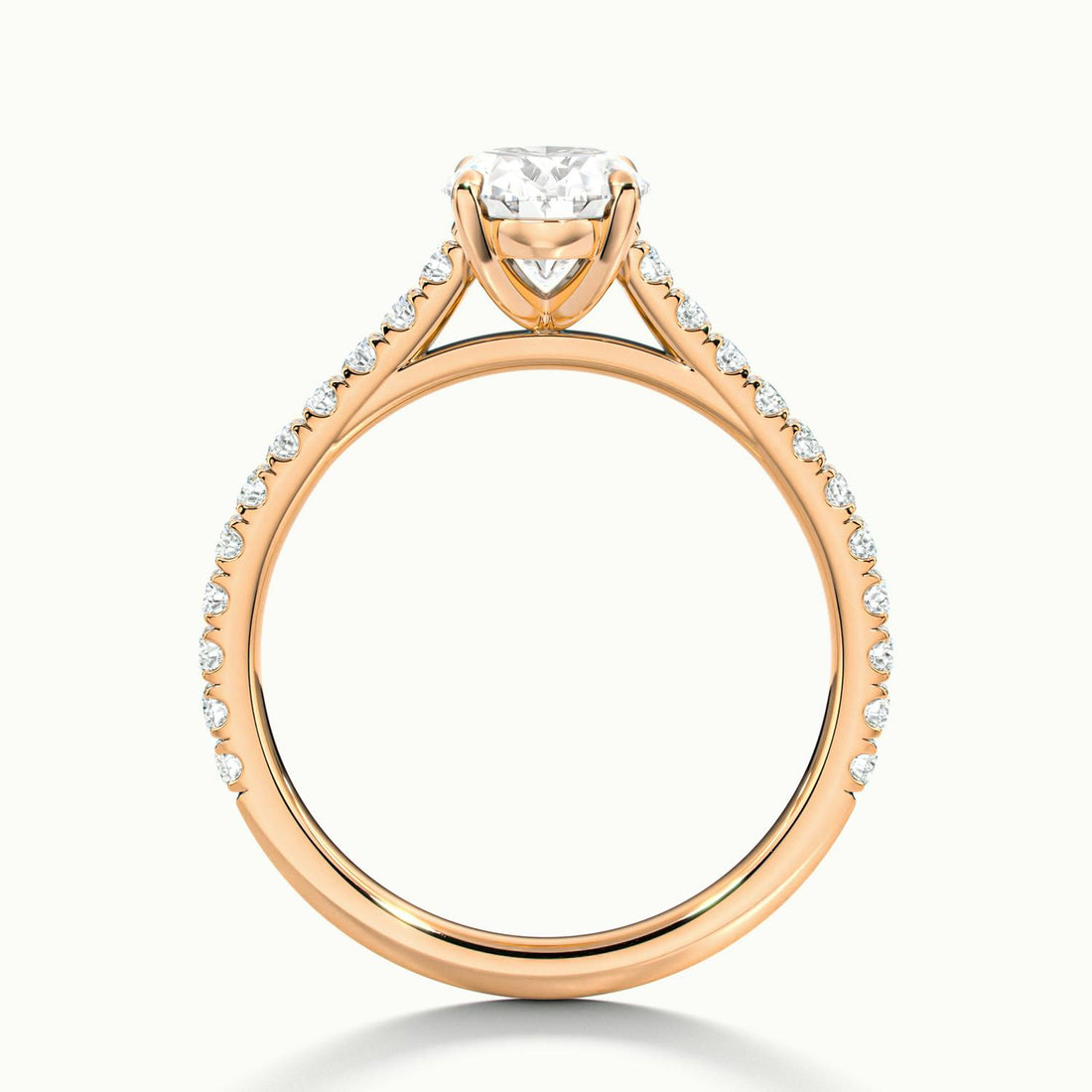 Freesia Oval Solitaire Pavé Engagement Ring