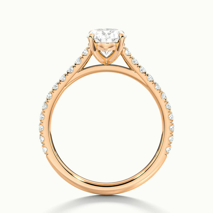 Freesia Oval Solitaire Pavé Engagement Ring
