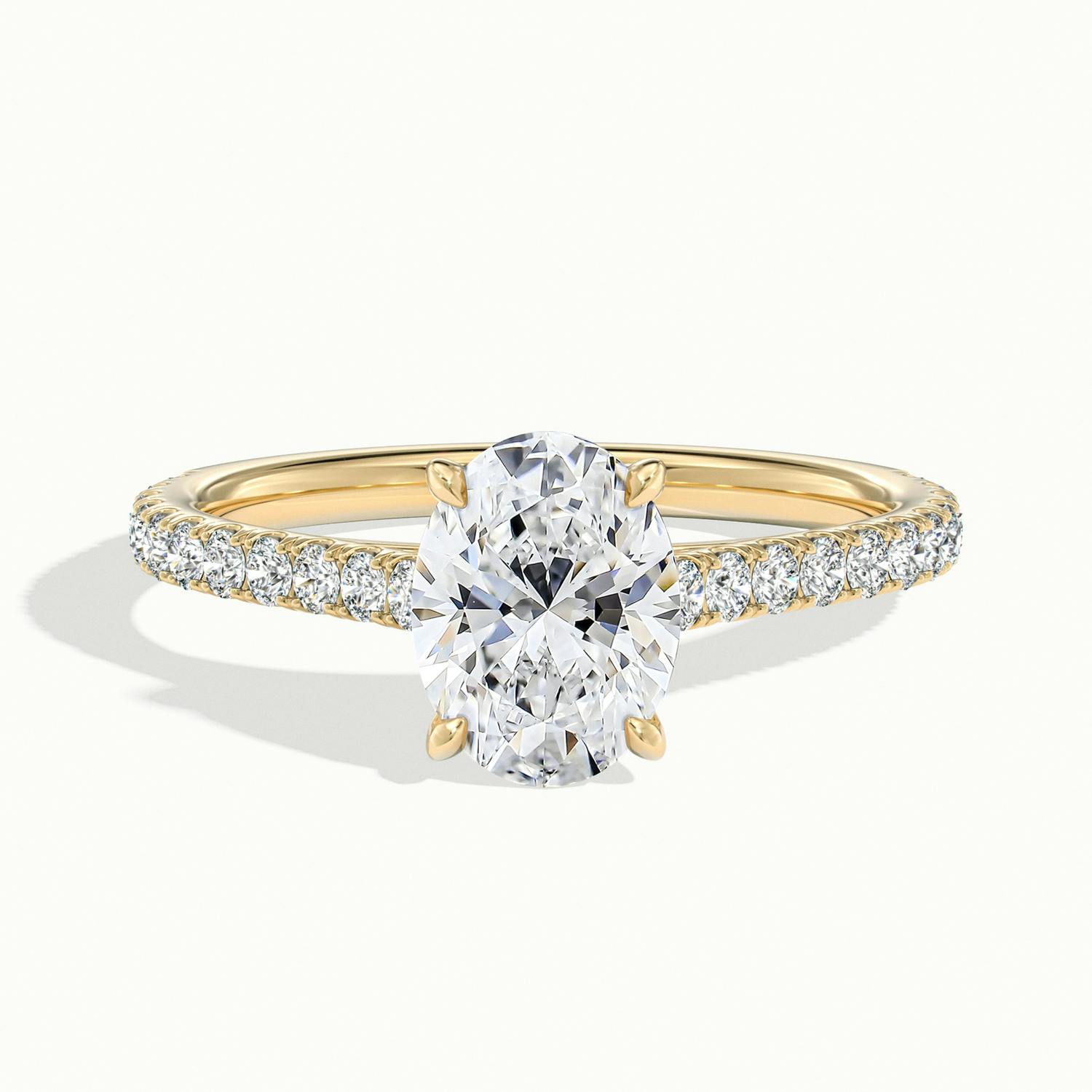 Freesia Oval Solitaire Pavé Engagement Ring