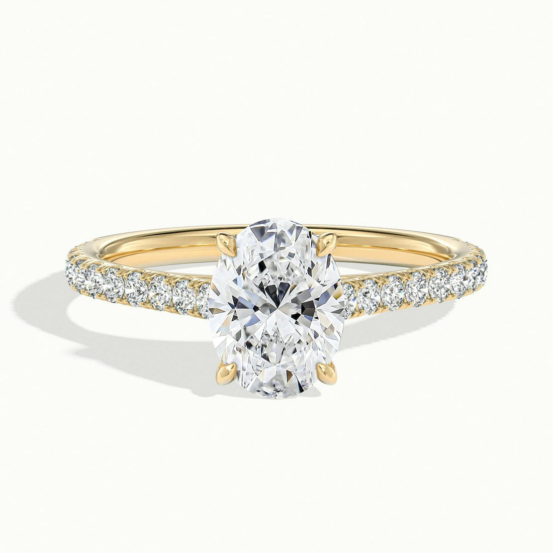 Freesia Oval Solitaire Pavé Engagement Ring
