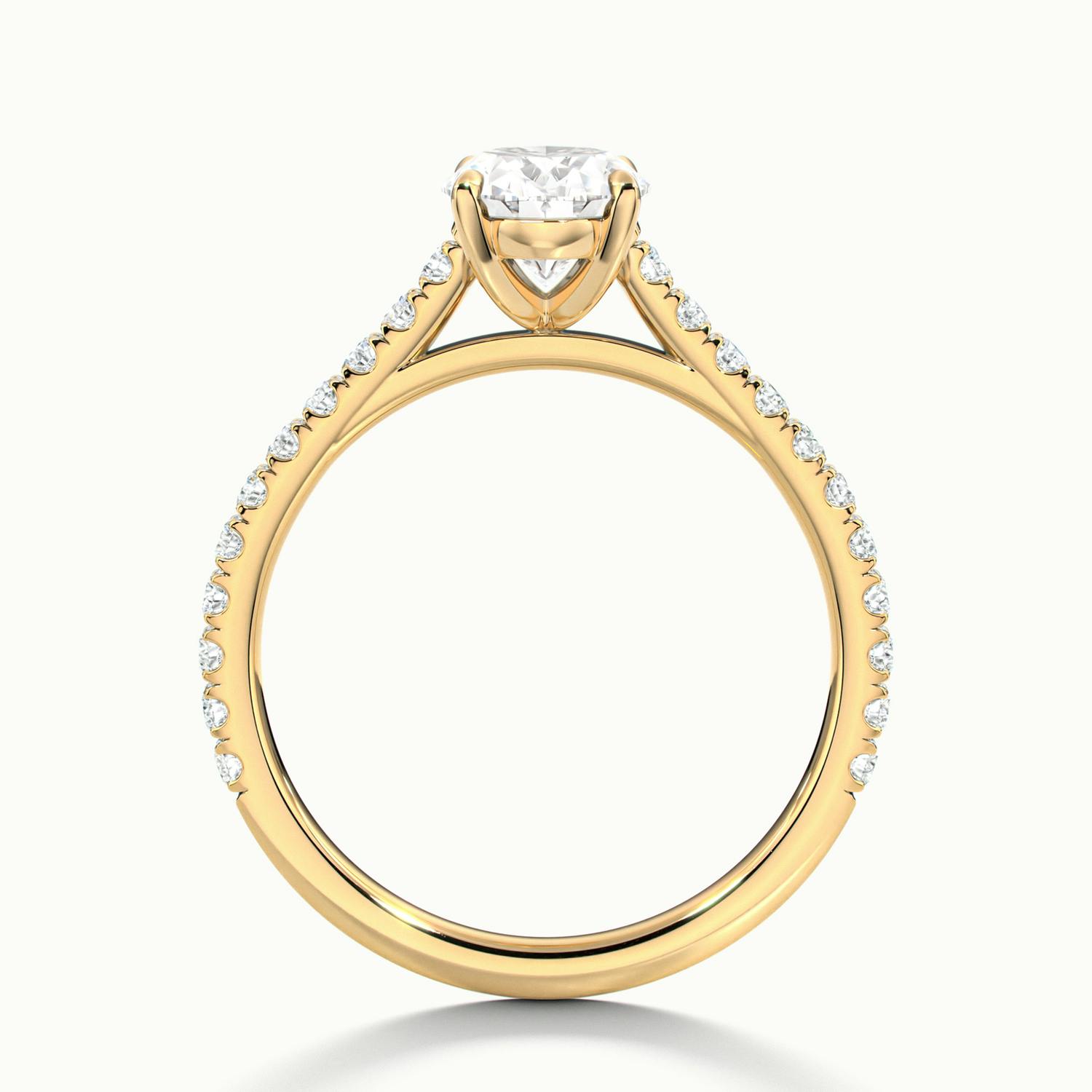 Freesia Oval Solitaire Pavé Engagement Ring