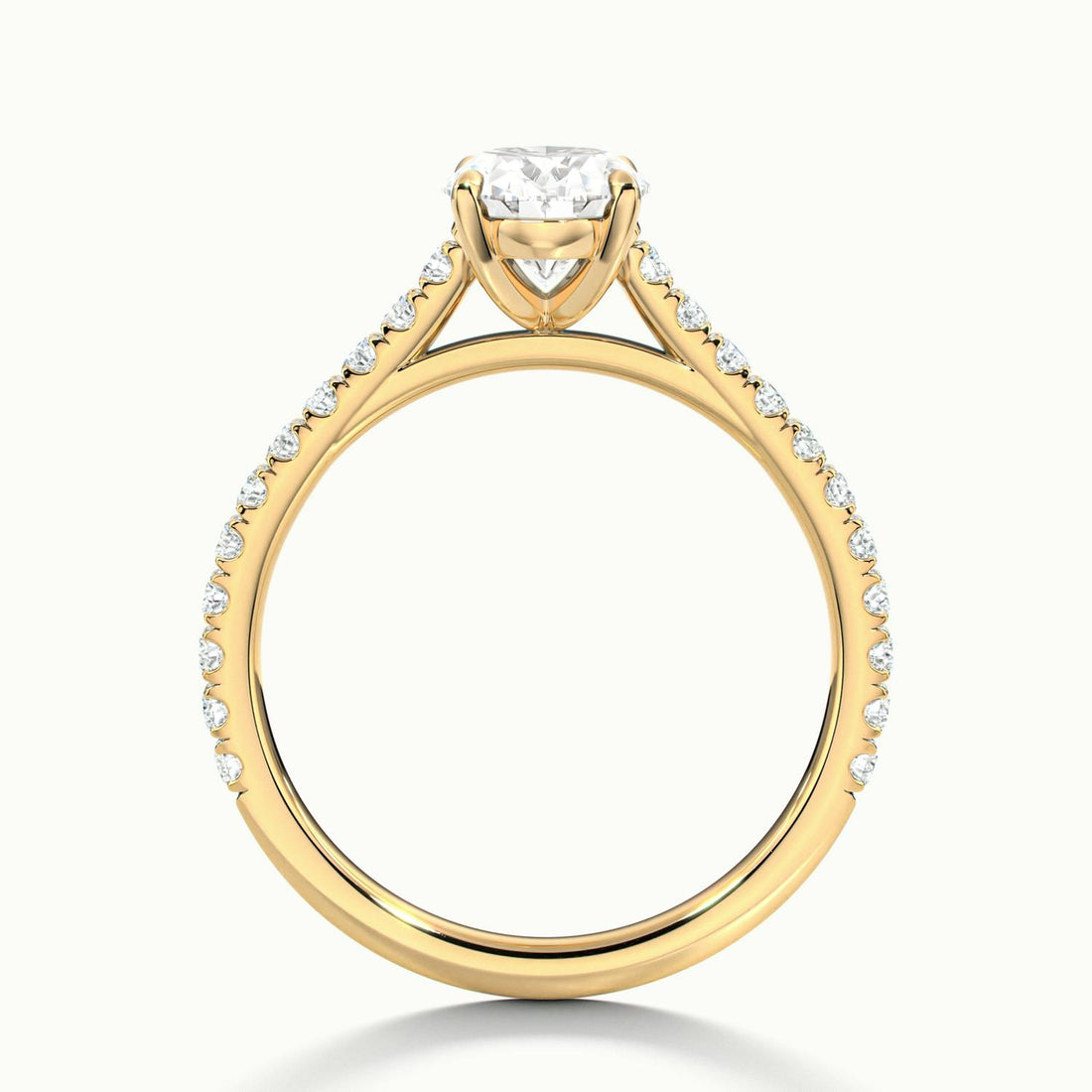 Freesia Oval Solitaire Pavé Engagement Ring