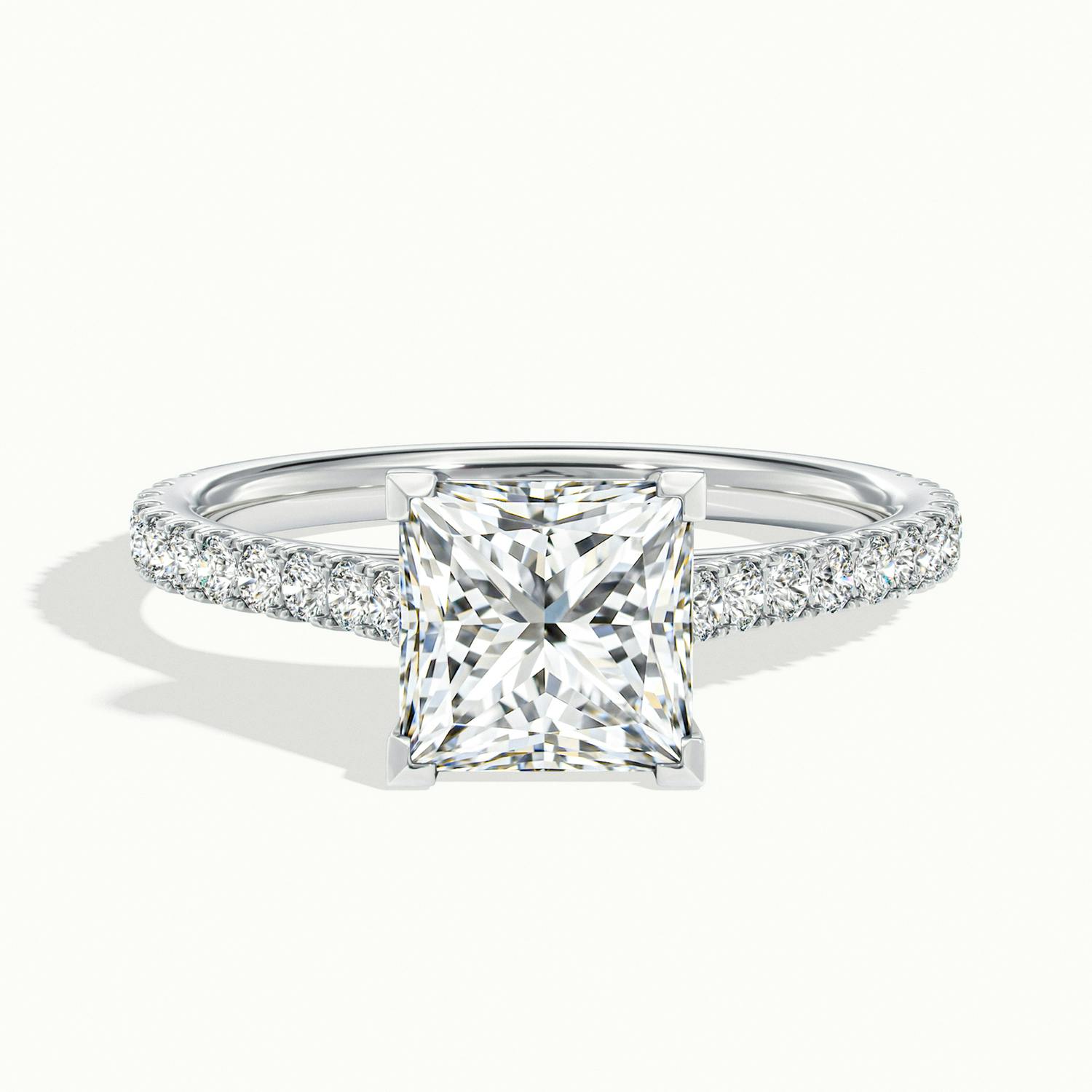 Freesia Princess Solitaire Pavé Engagement Ring