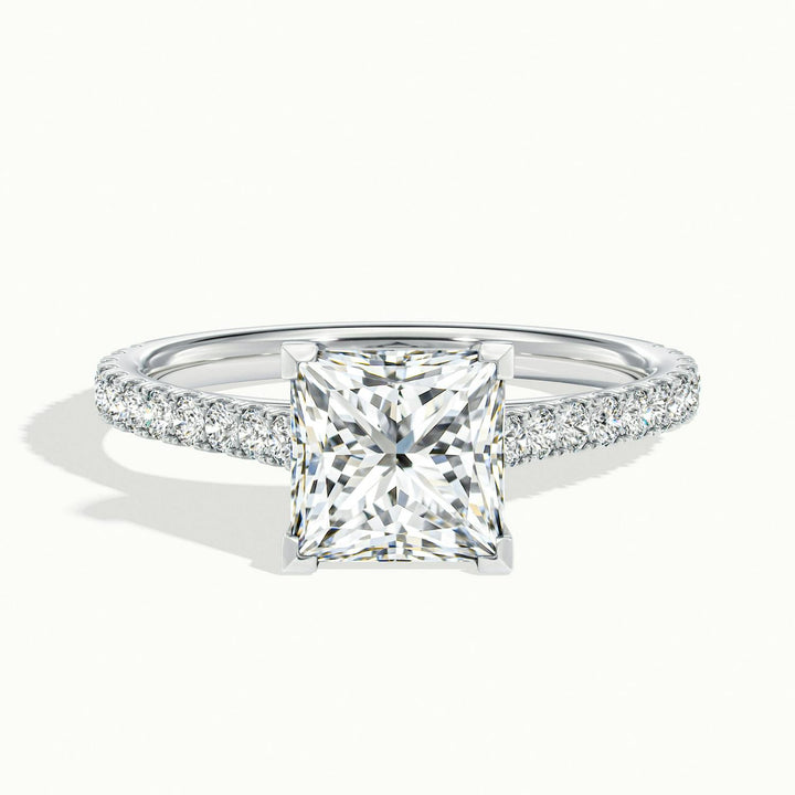 Freesia Princess Solitaire Pavé Engagement Ring