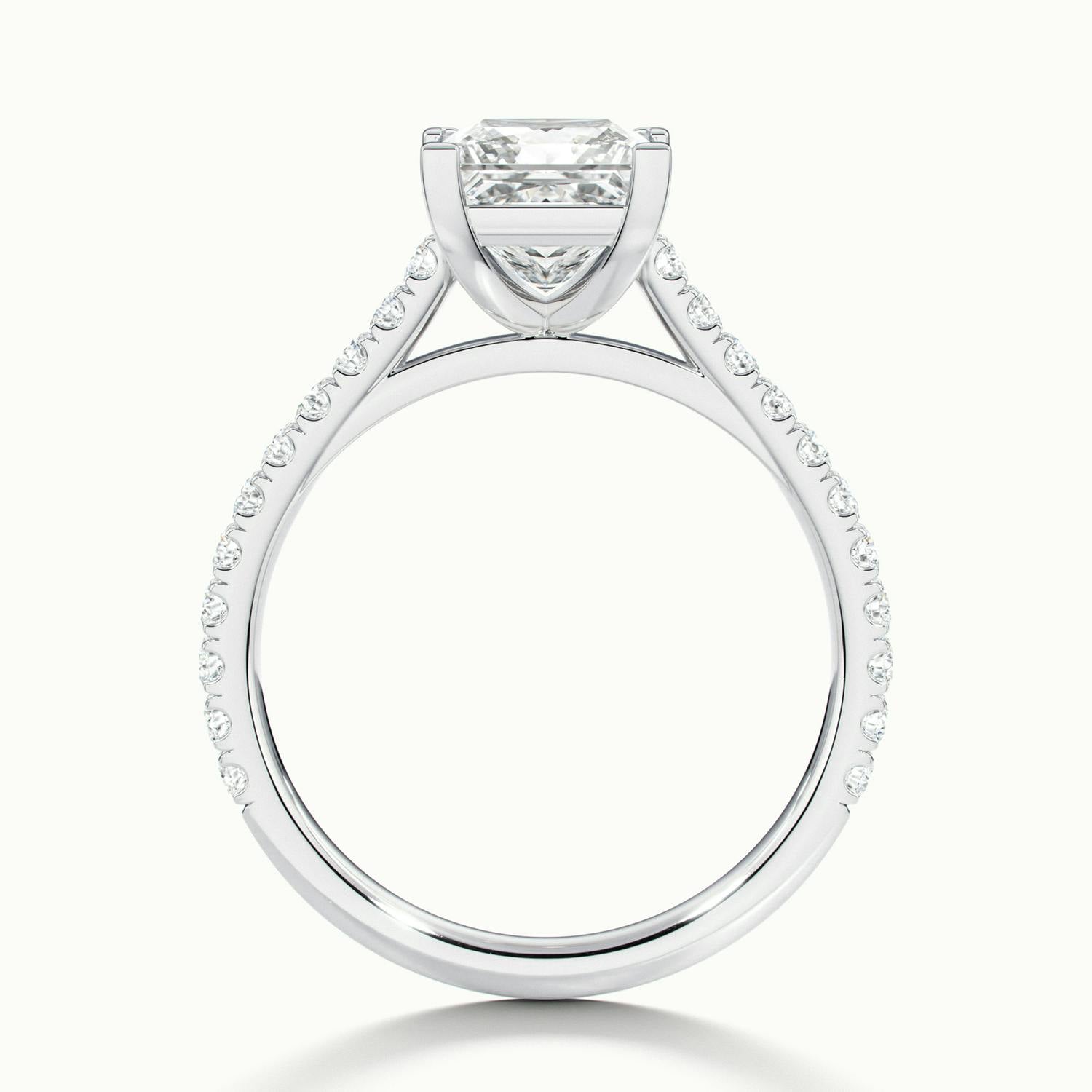 Freesia Princess Solitaire Pavé Engagement Ring