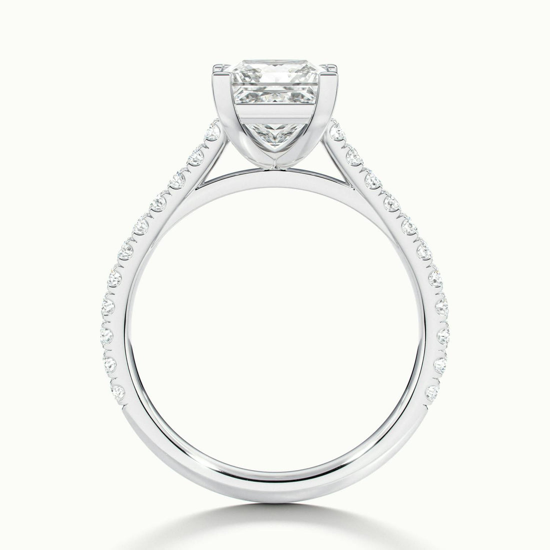 Freesia Princess Solitaire Pavé Engagement Ring