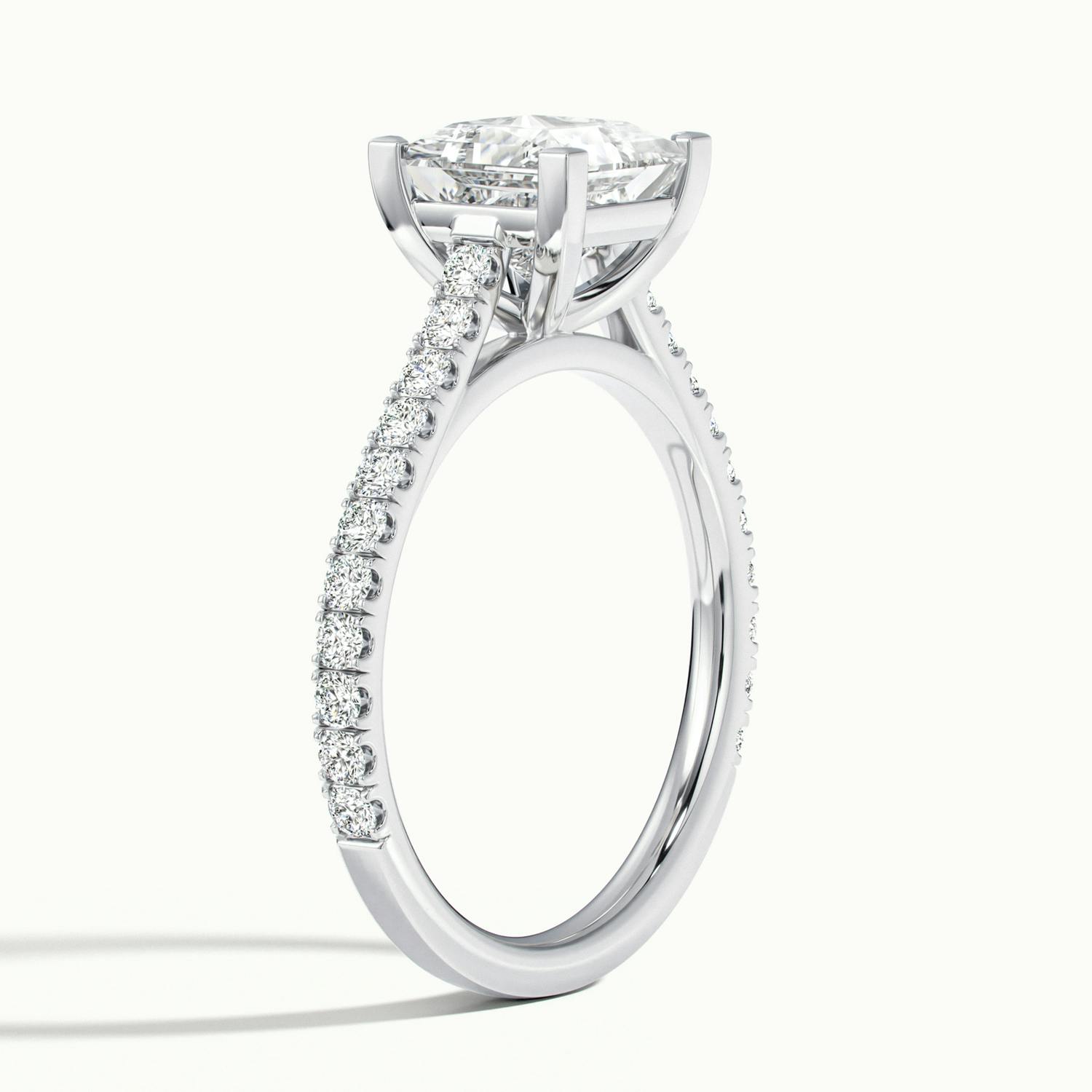 Freesia Princess Solitaire Pavé Engagement Ring