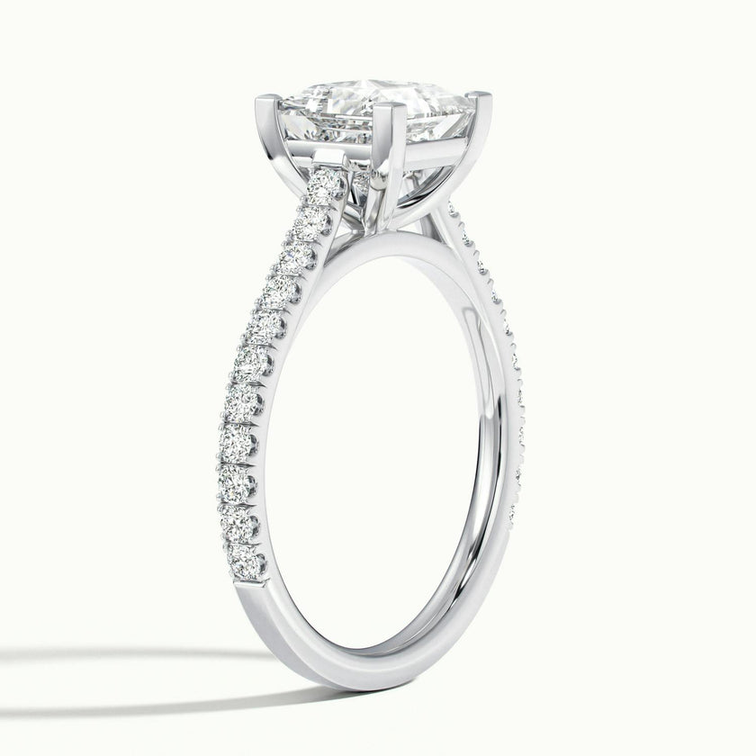 Freesia Princess Solitaire Pavé Engagement Ring
