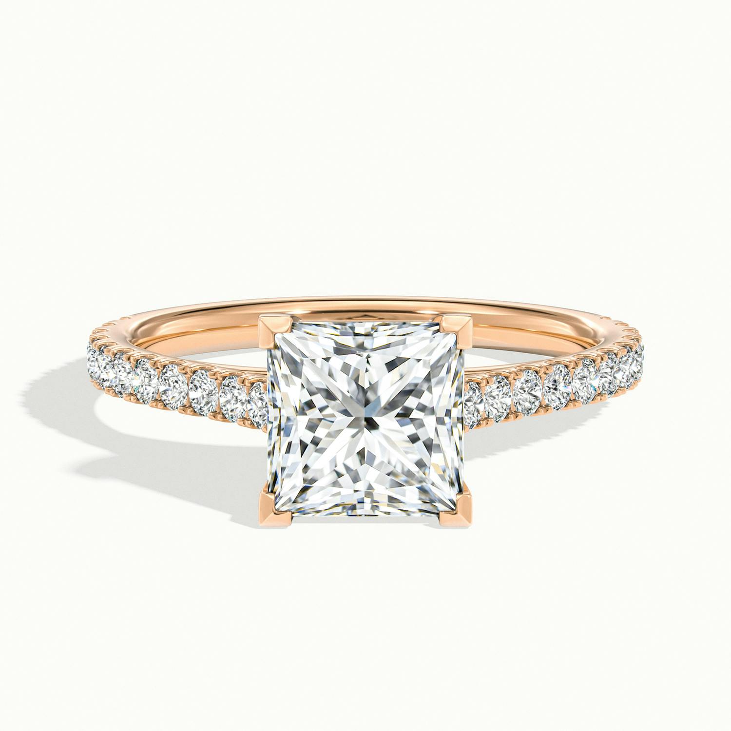 Freesia Princess Solitaire Pavé Engagement Ring