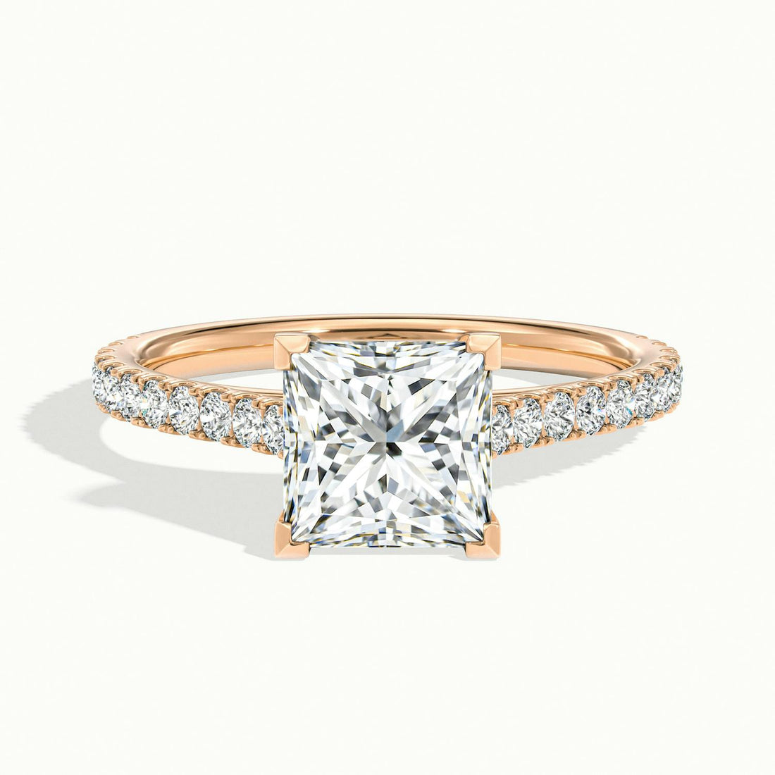 Freesia Princess Solitaire Pavé Engagement Ring