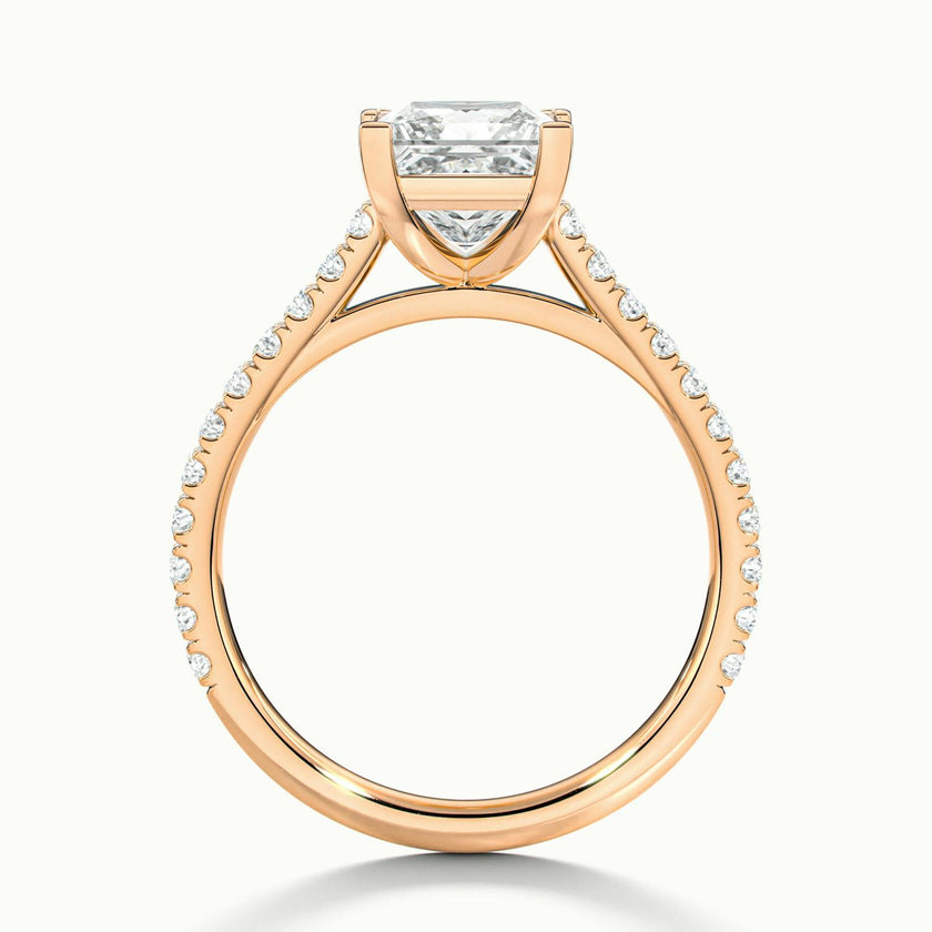 Freesia Princess Solitaire Pavé Engagement Ring