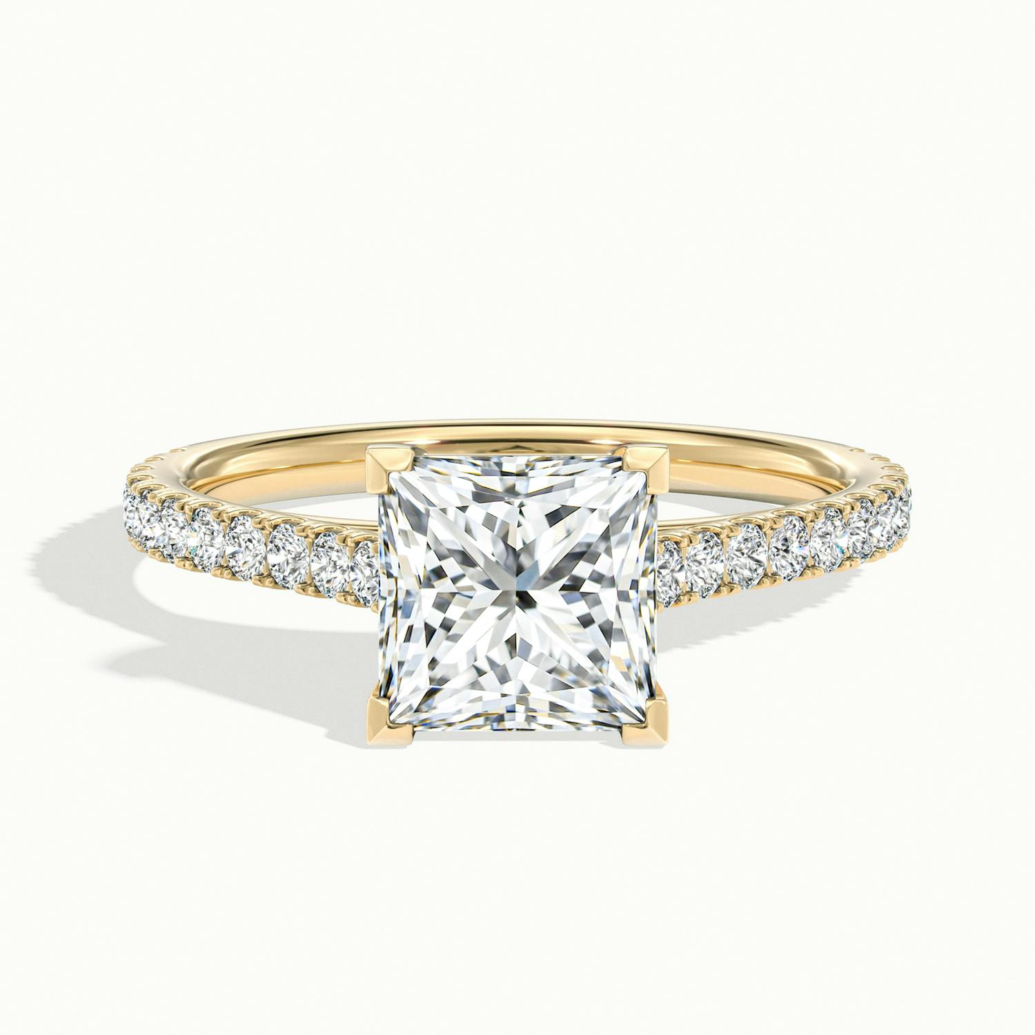 Freesia Princess Solitaire Pavé Engagement Ring