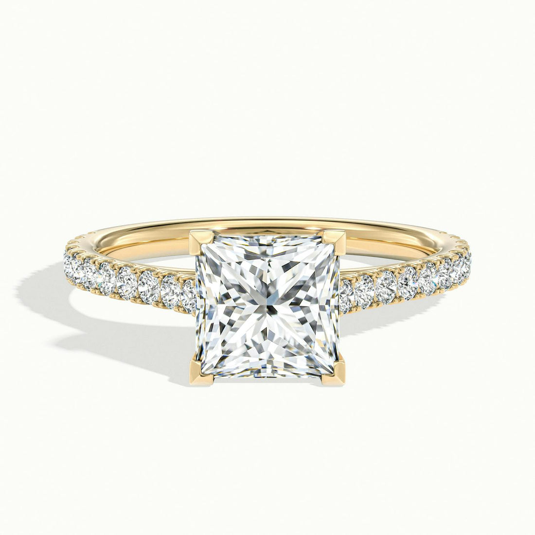 Freesia Princess Solitaire Pavé Engagement Ring