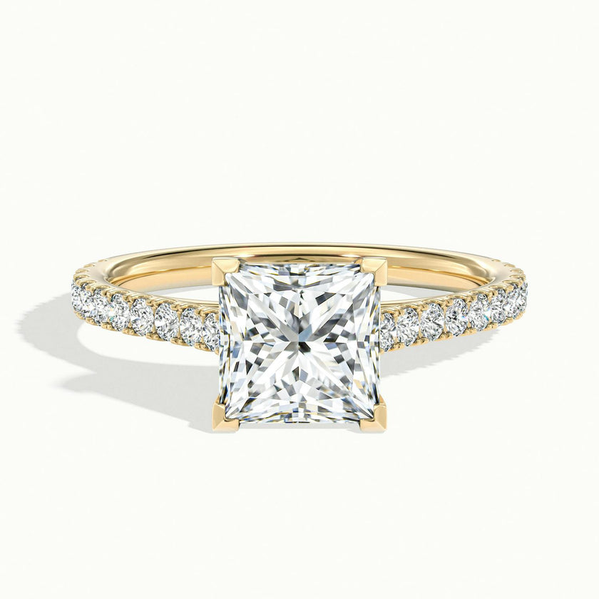 Freesia Princess Solitaire Pavé Engagement Ring