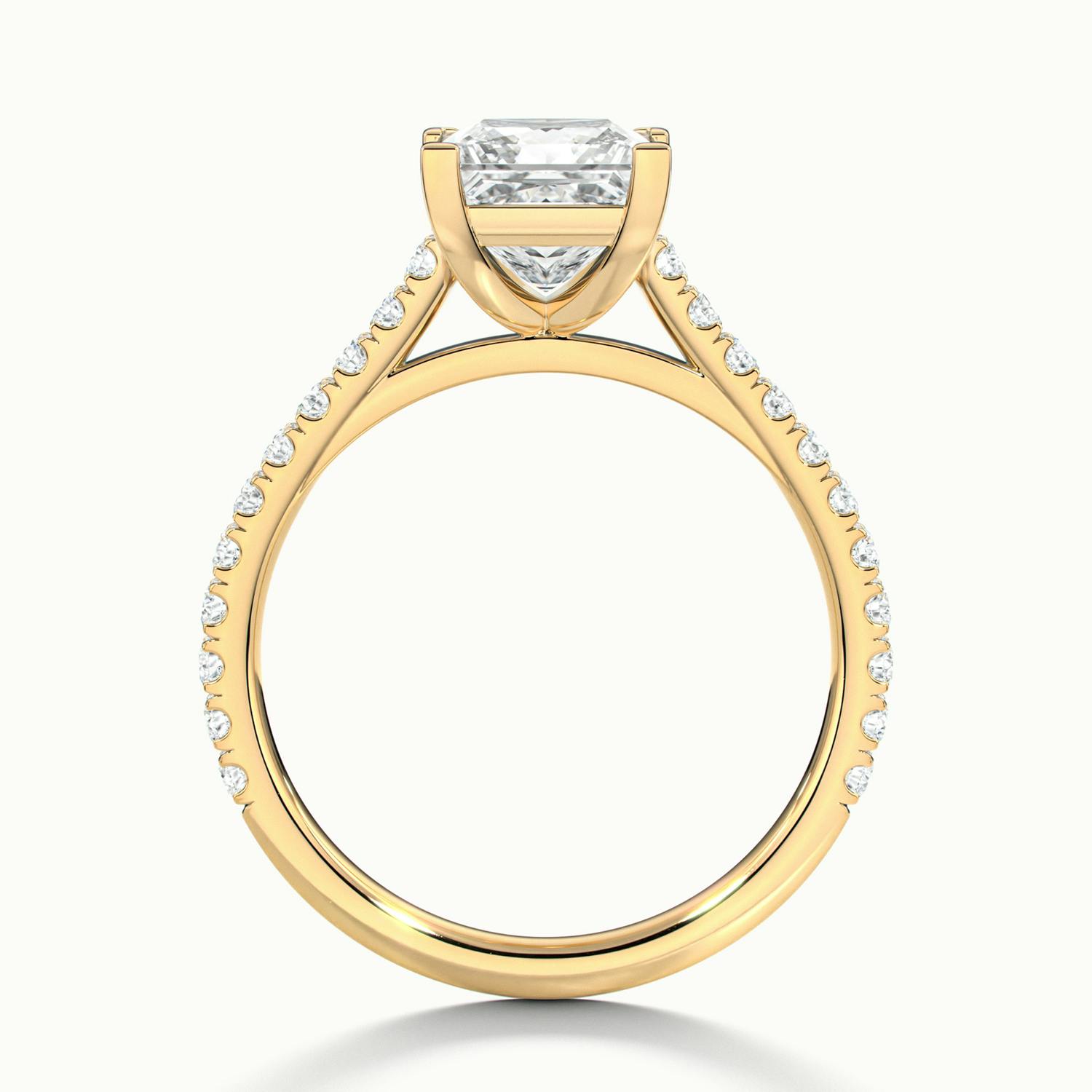 Freesia Princess Solitaire Pavé Engagement Ring