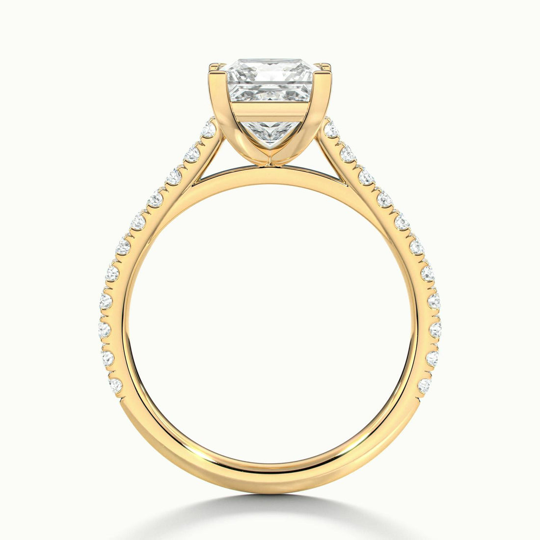 Freesia Princess Solitaire Pavé Engagement Ring