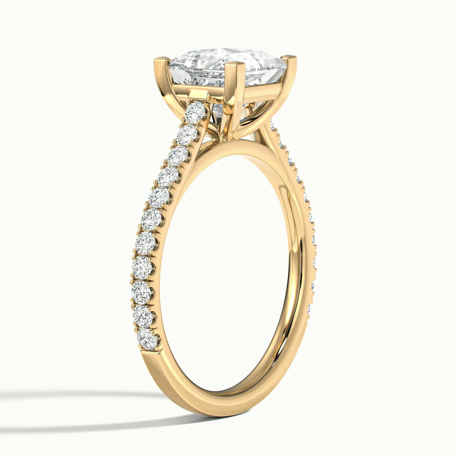 Freesia Princess Solitaire Pavé Engagement Ring