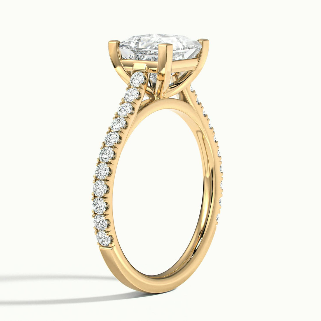 Freesia Princess Solitaire Pavé Engagement Ring