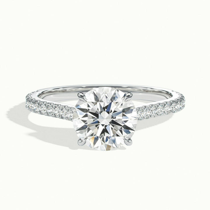 Freesia Round Solitaire Pavé Engagement Ring