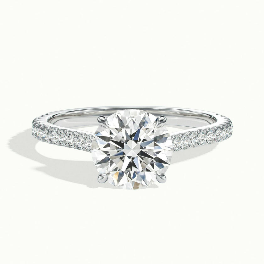 Freesia Round Solitaire Pavé Engagement Ring