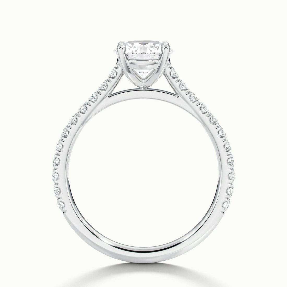 Freesia Round Solitaire Pavé Engagement Ring