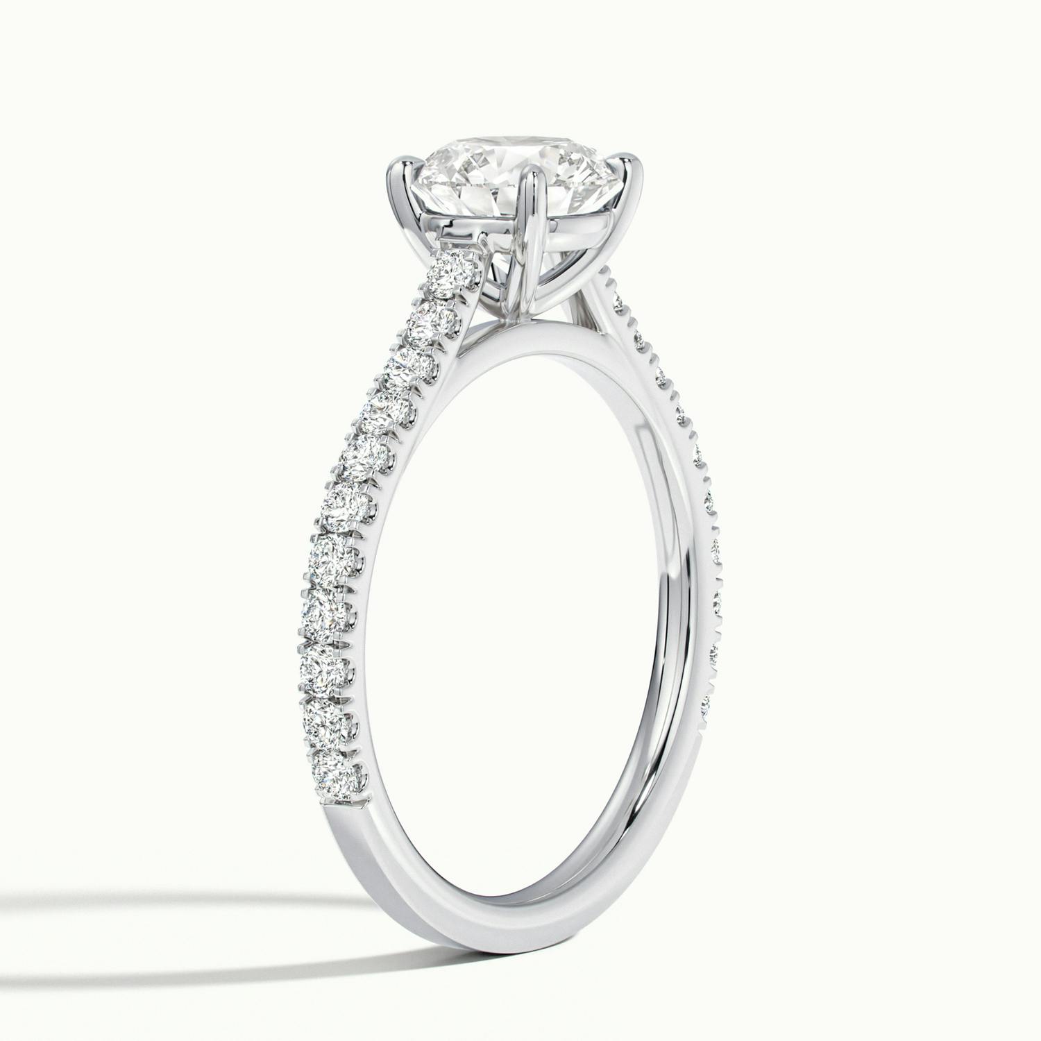 Freesia Round Solitaire Pavé Engagement Ring